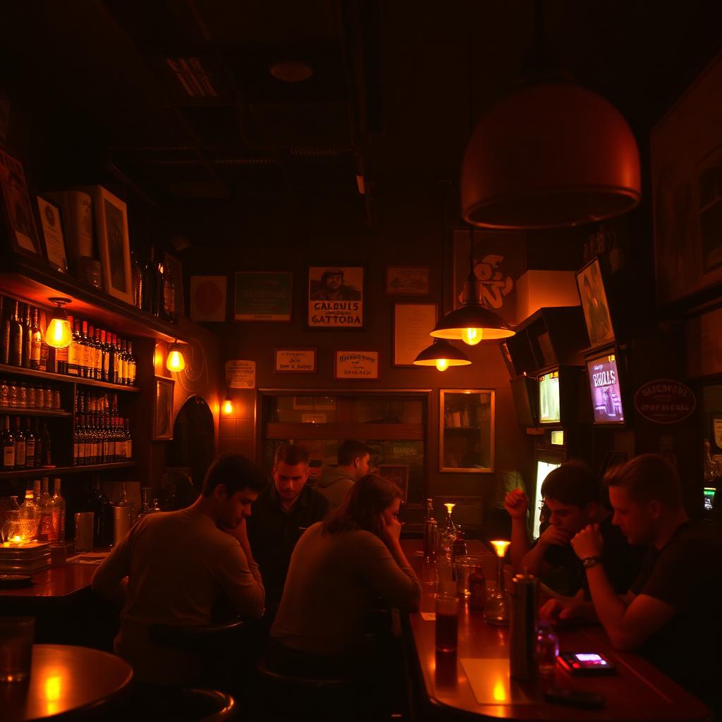 Ambiance de soirée au bar